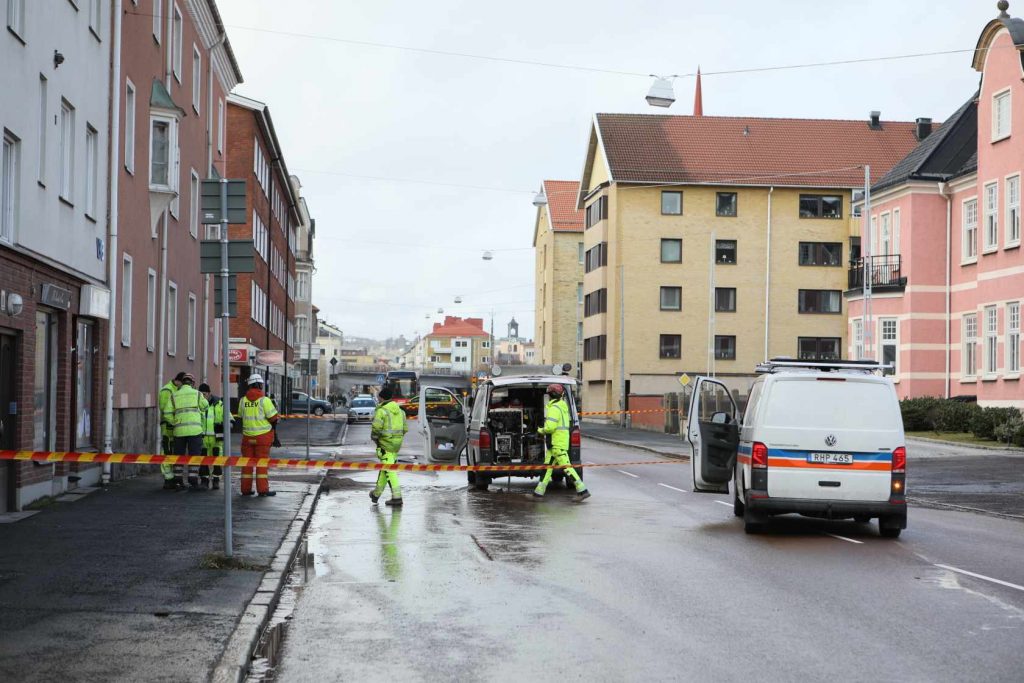 Vattenläcka på Östra Storgatan