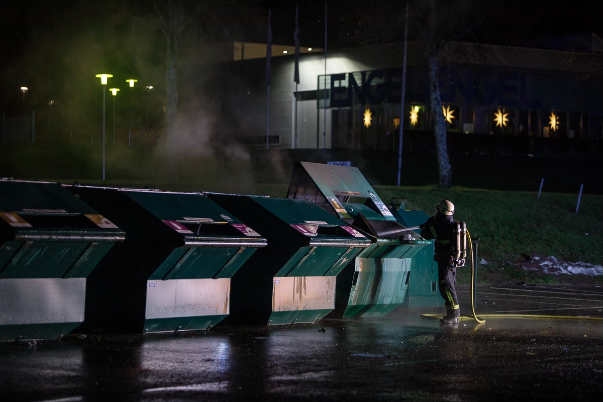 Containerbrand vid A6-området
