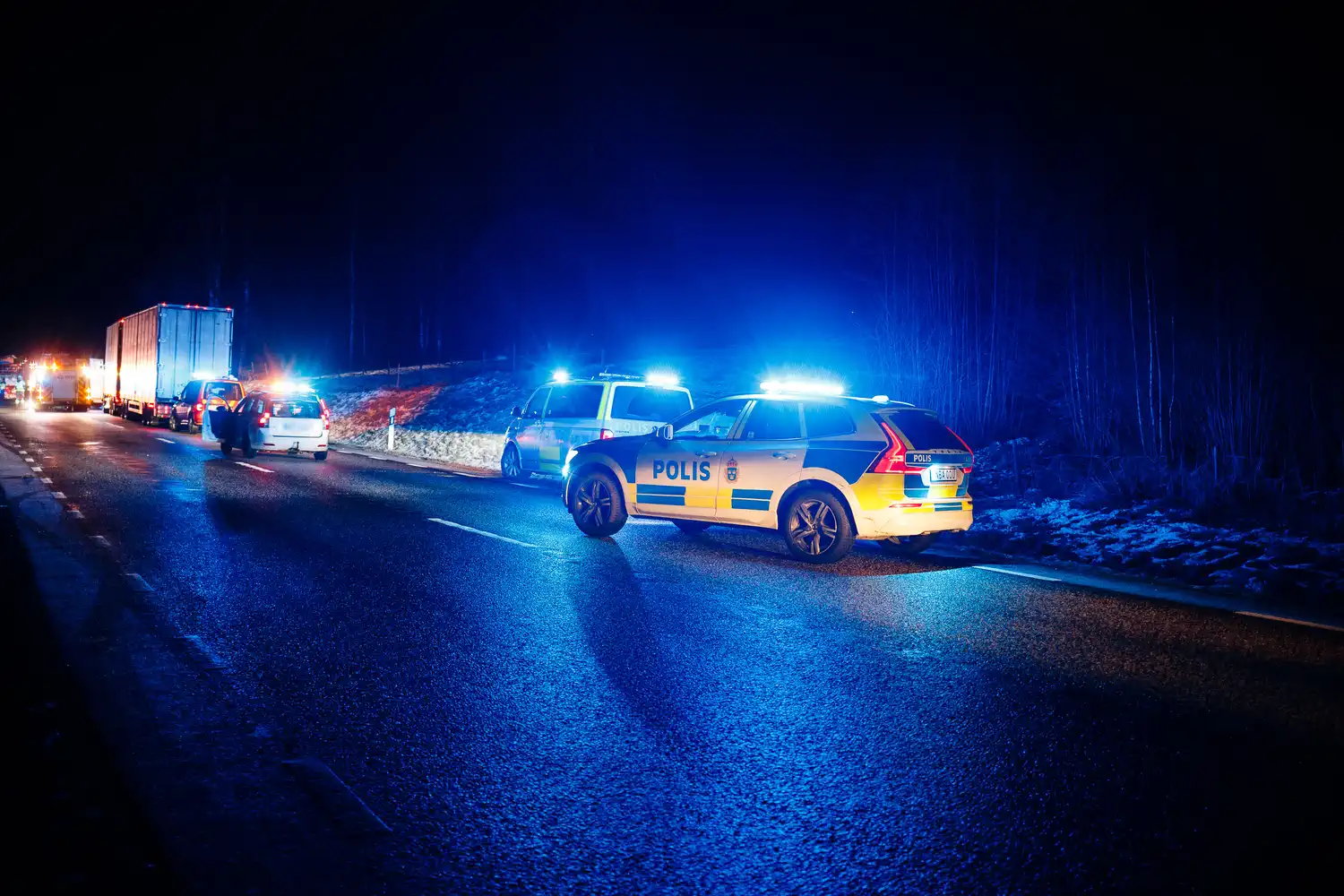 Lastbilar i allvarlig trafikolycka på riksväg 26/47 norr om Mullsjö