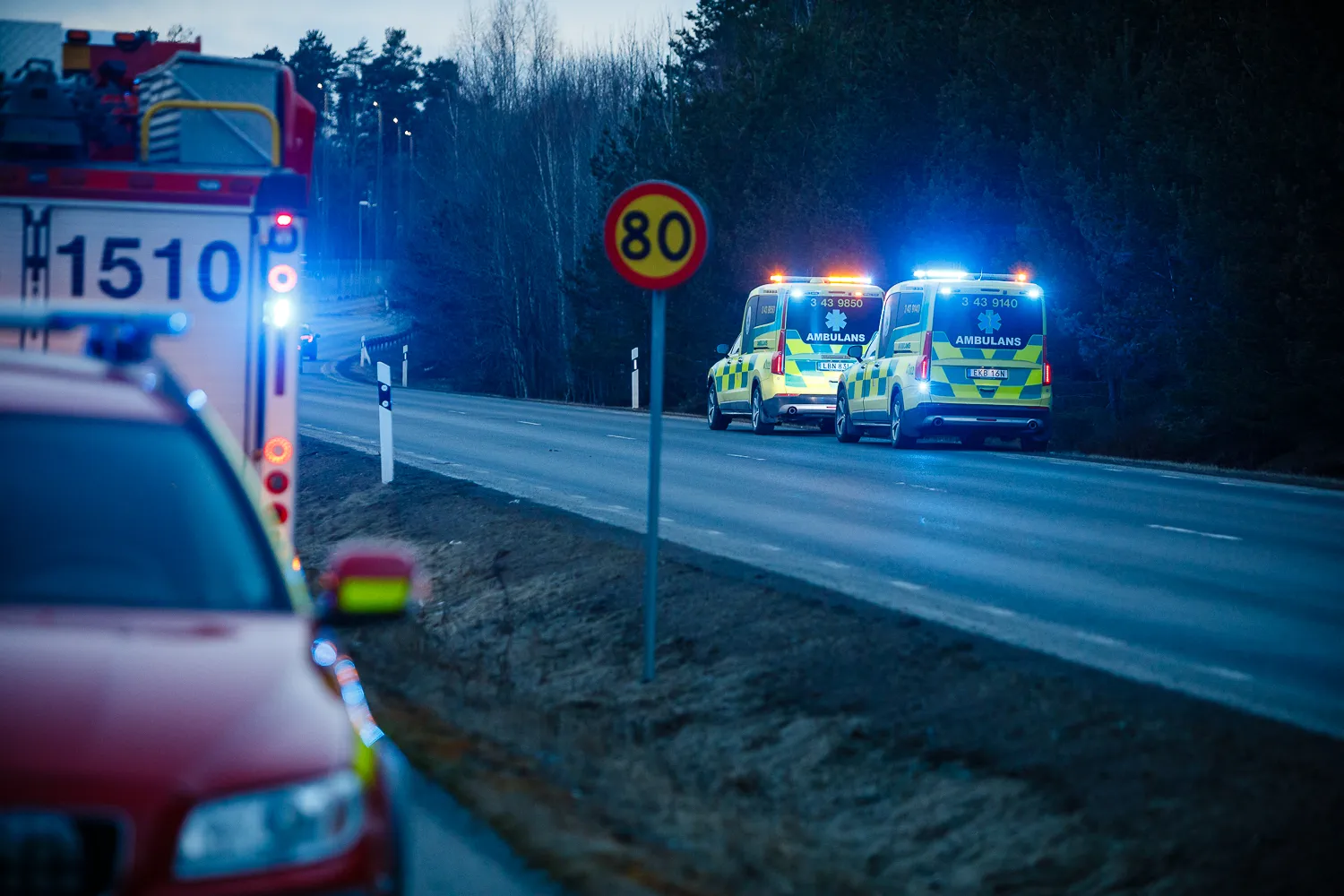 Singelolycka på Barnarpsvägen - körde in i stängsel