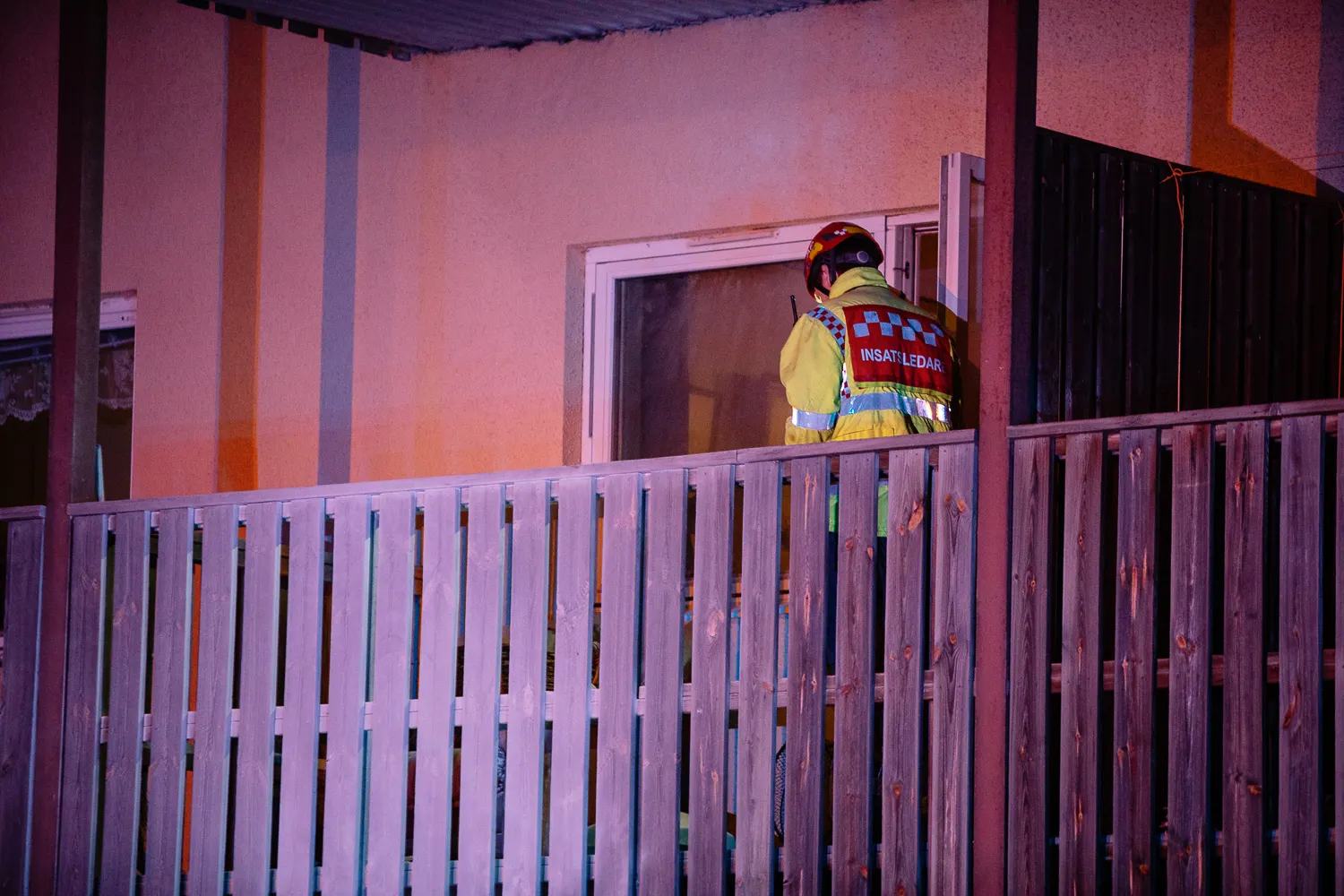 Brand i cykel vid bostadshus