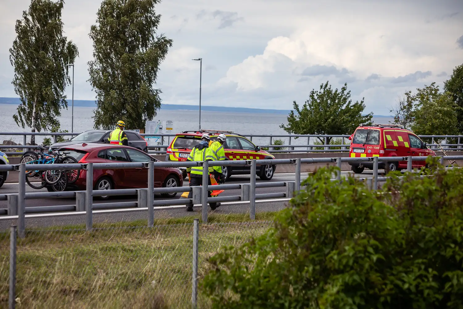 Räddningstjänst, utryckning trafikolycka på E4