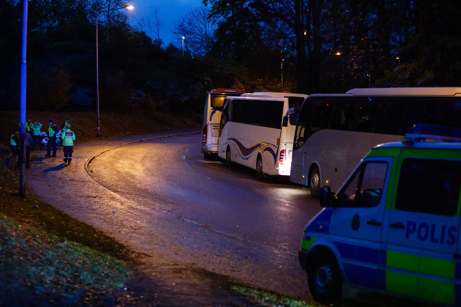 Bussar i krock på Dunkehallavägen