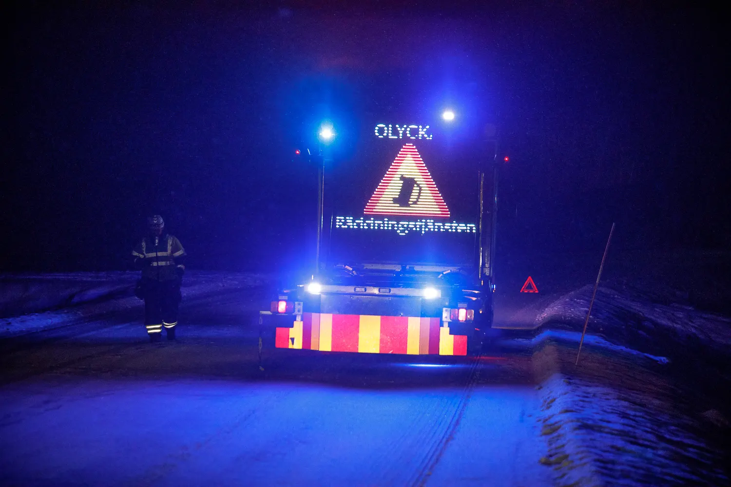 Räddningstjänstens TMA-bil. Trafikolycka på Mjälarydsvägen