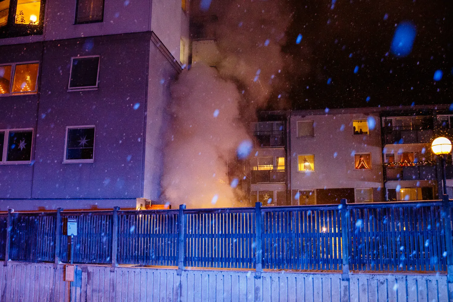 Källarbrand i bostadshus