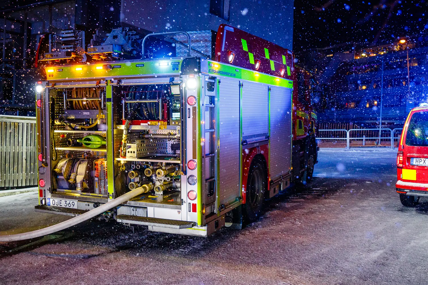 Källarbrand i bostadshus
