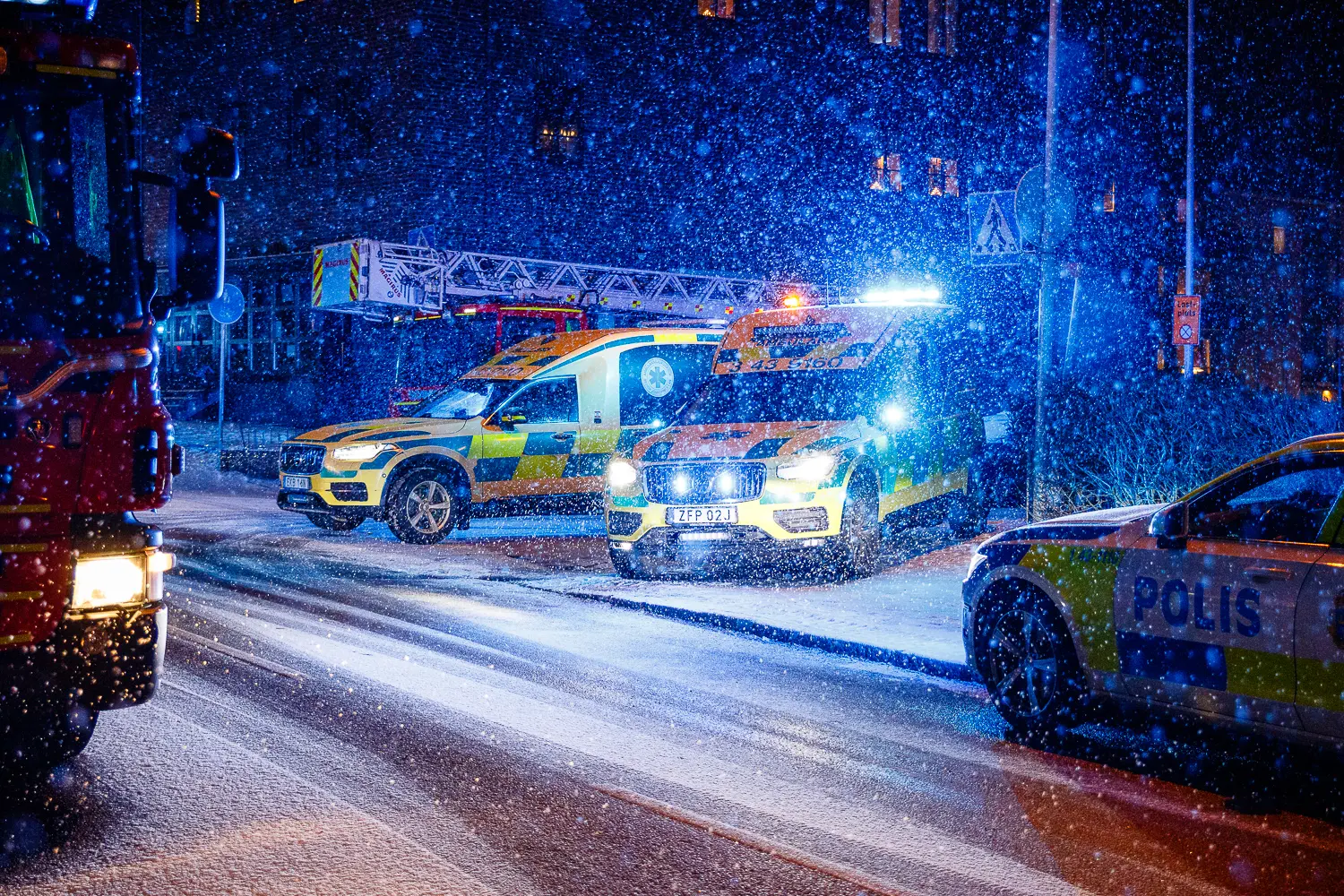 Källarbrand i bostadshus