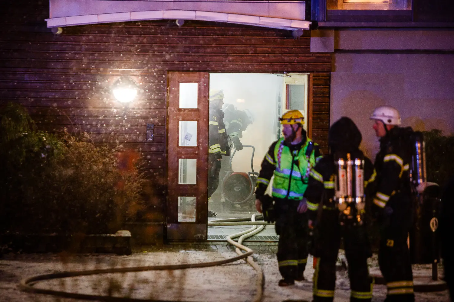 Källarbrand i bostadshus