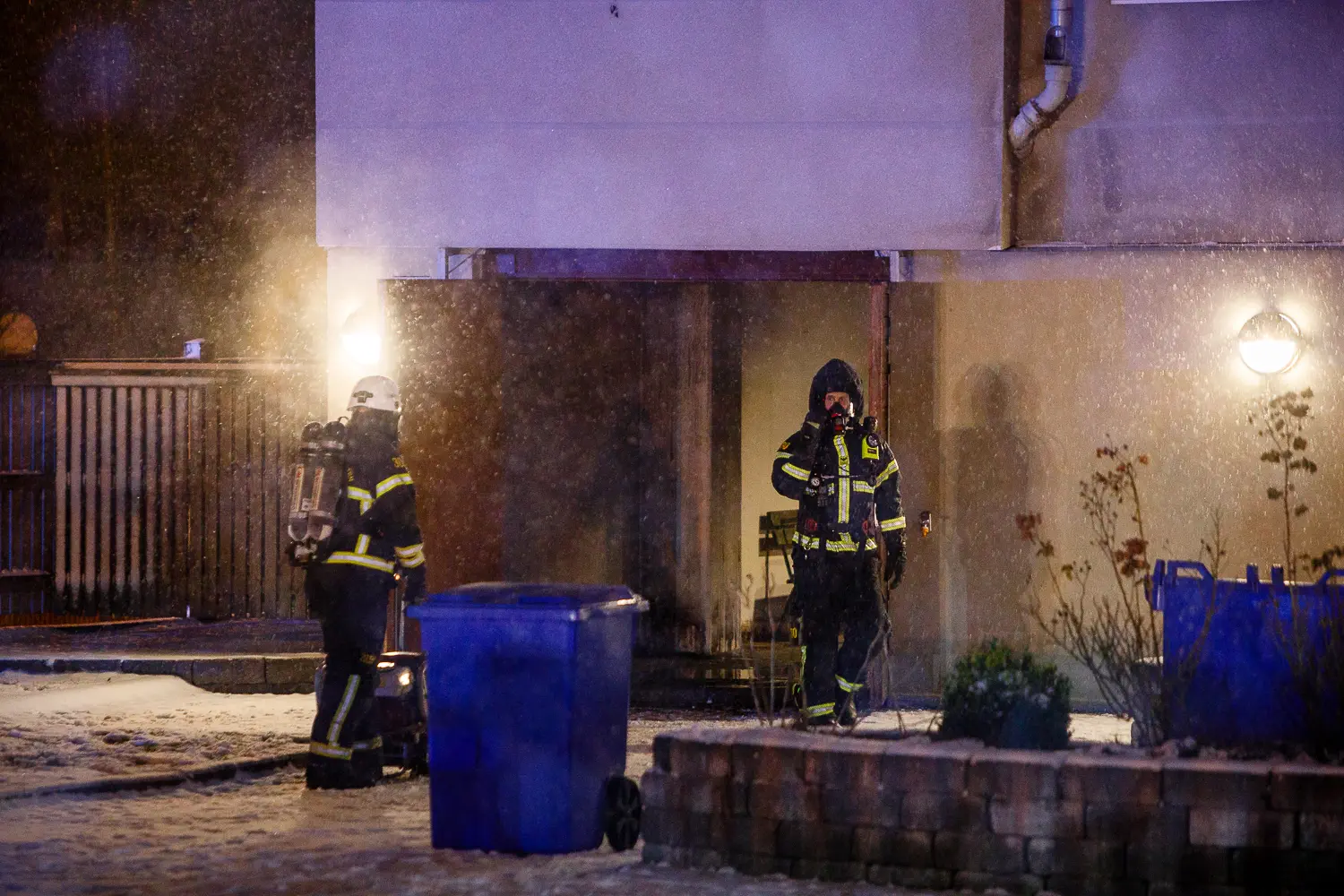 Källarbrand i bostadshus