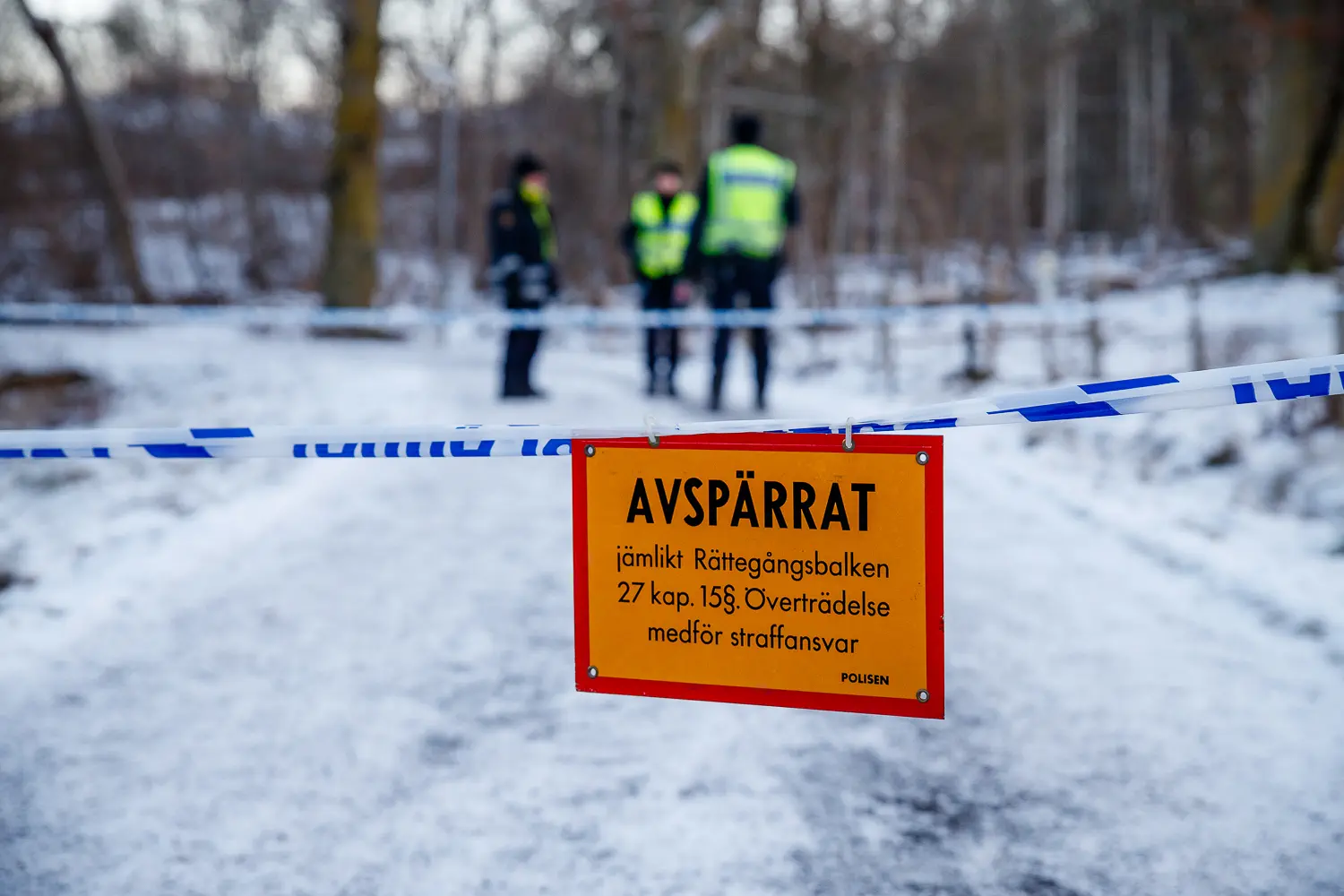Avspärrningar i skogsområdet vid Kungsängen