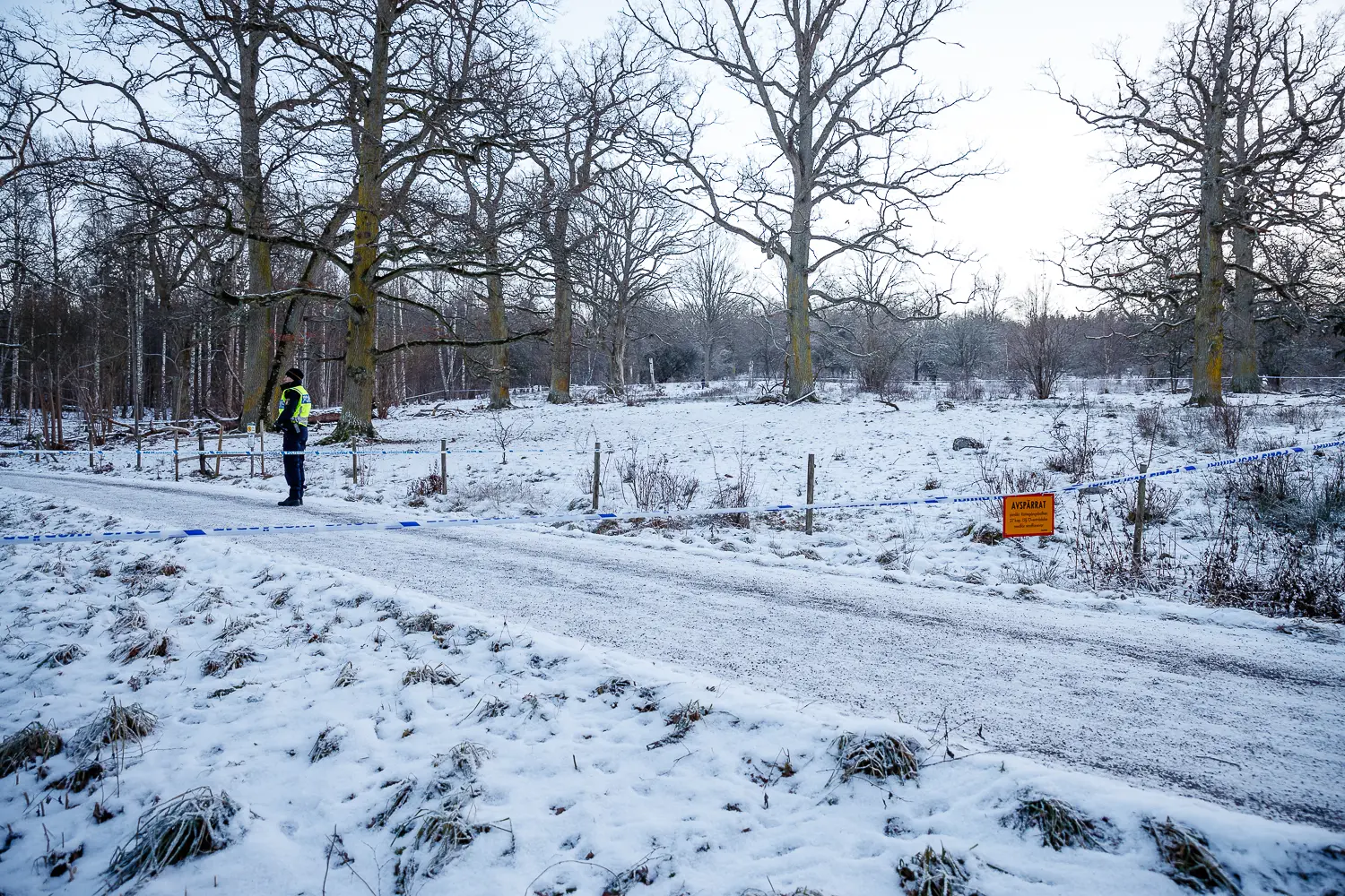 Avspärrningar i skogsområdet vid Kungsängen