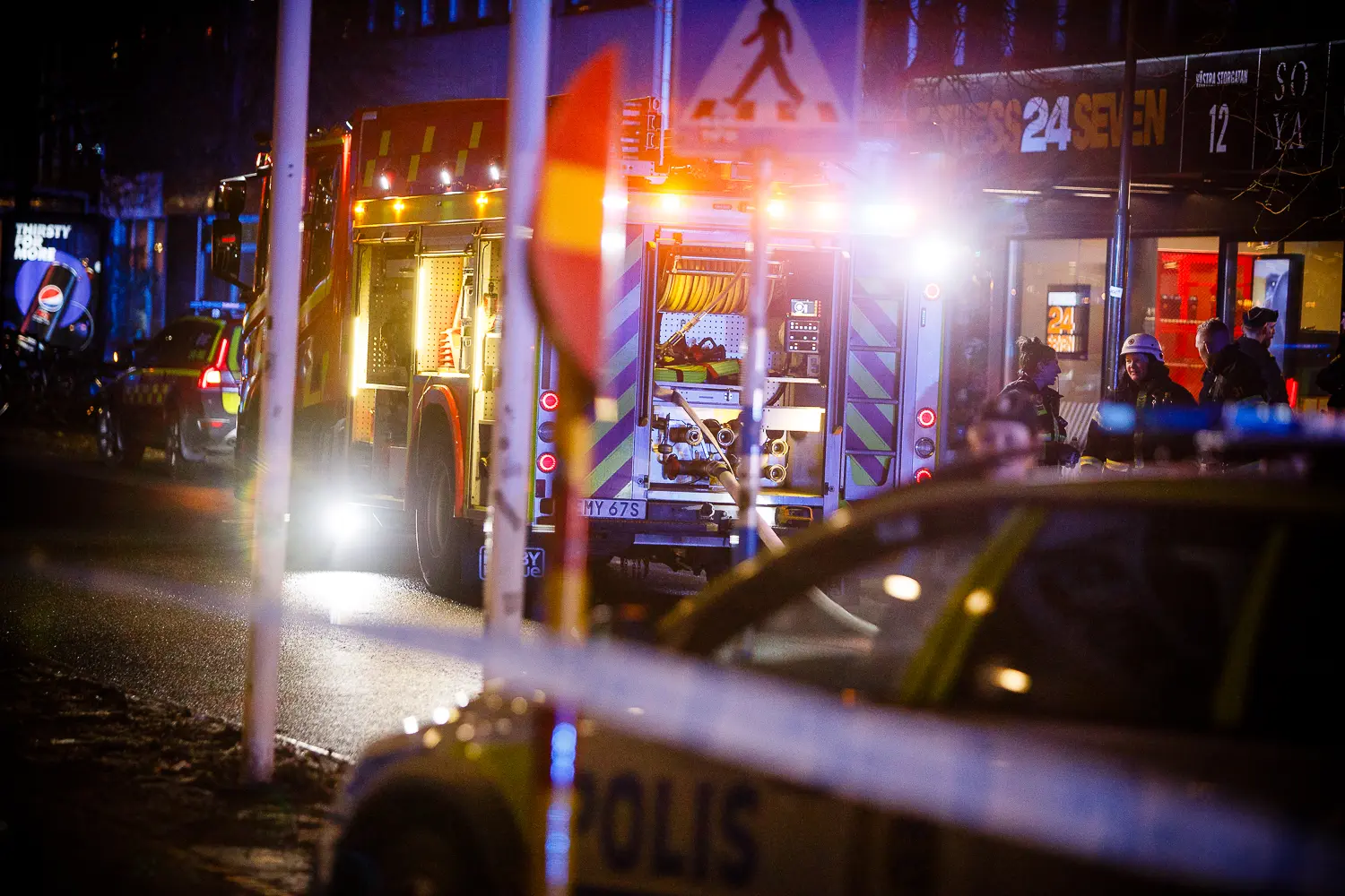 Brand i ett lägenhetshus i centrala Jönköping.