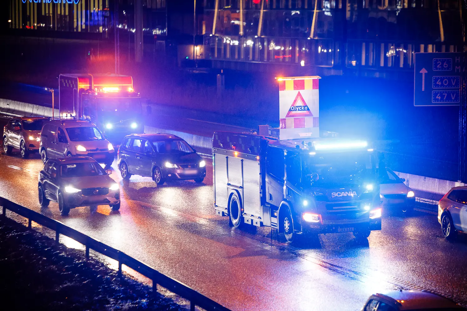 Trafikolycka på E4:an vid Österängen