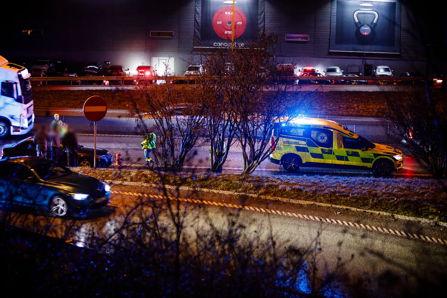 Trafikolycka på E4:an vid Österängen