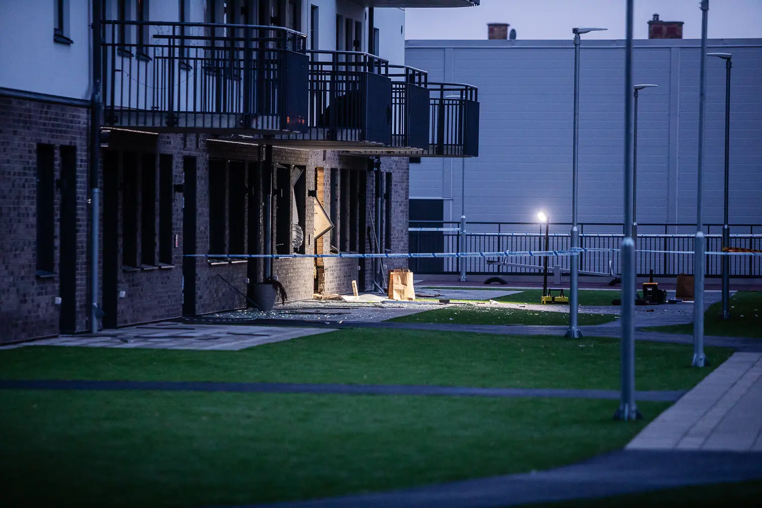Explosion vid bostadshus i Värnamo