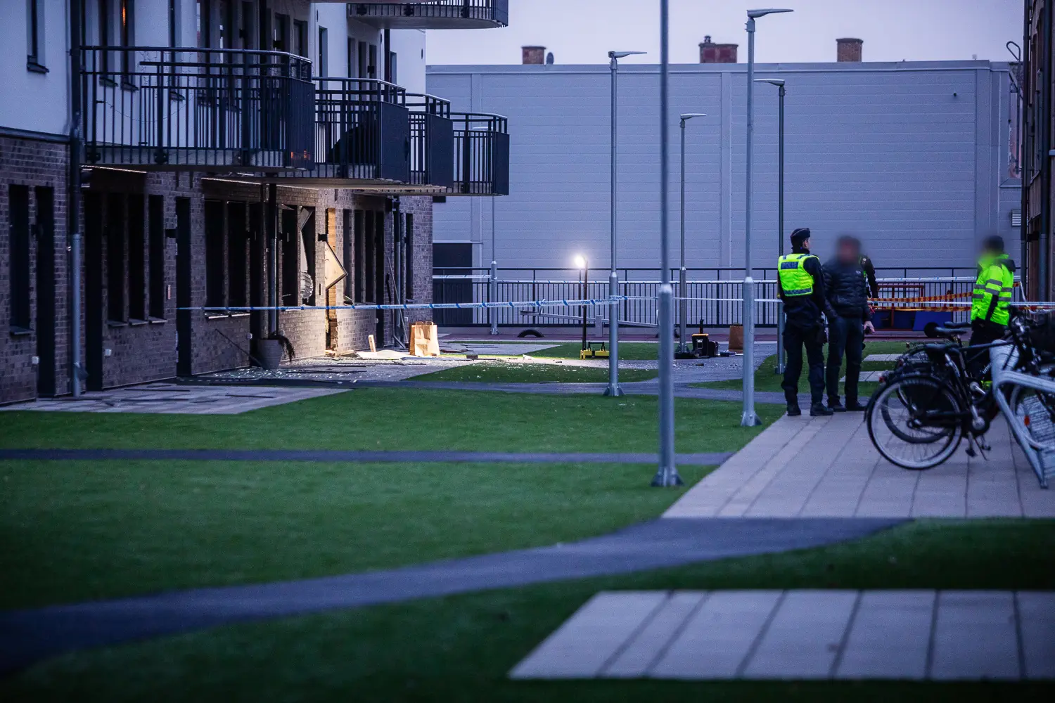 Explosion vid bostadshus i Värnamo