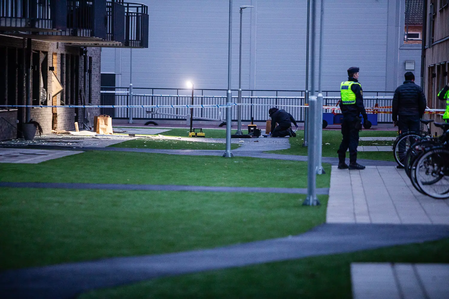 Explosion vid bostadshus i Värnamo