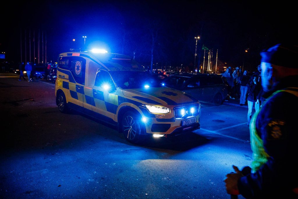Ambulans på motorträffen på A6-parkeringen