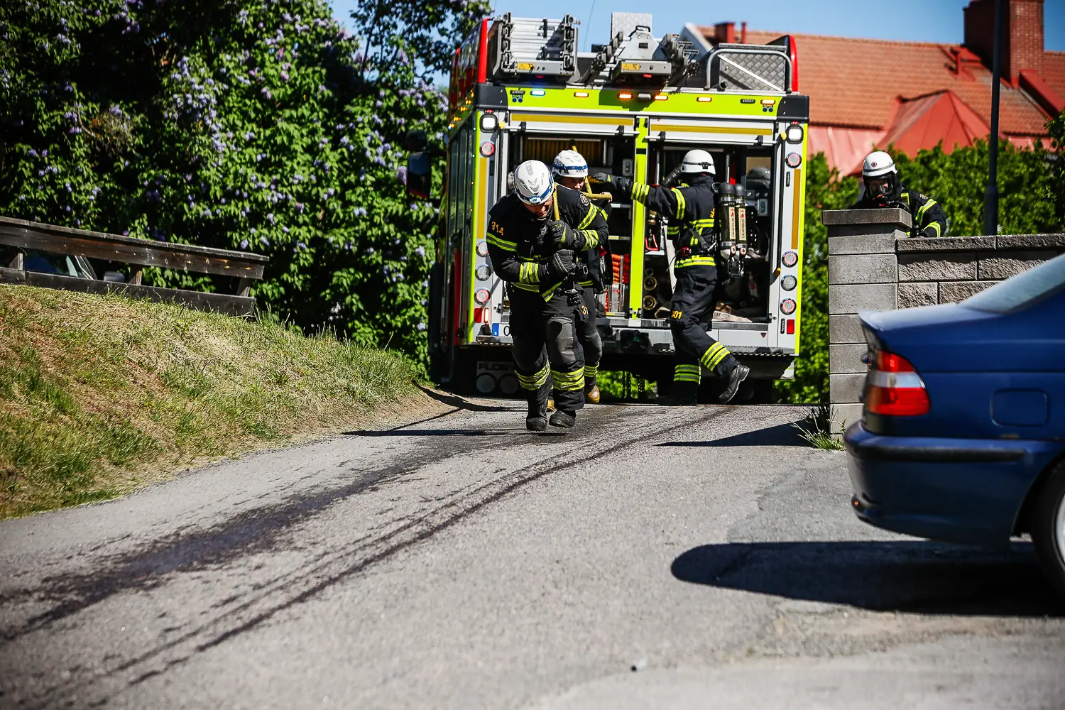 Bilbrand i Huskvarna