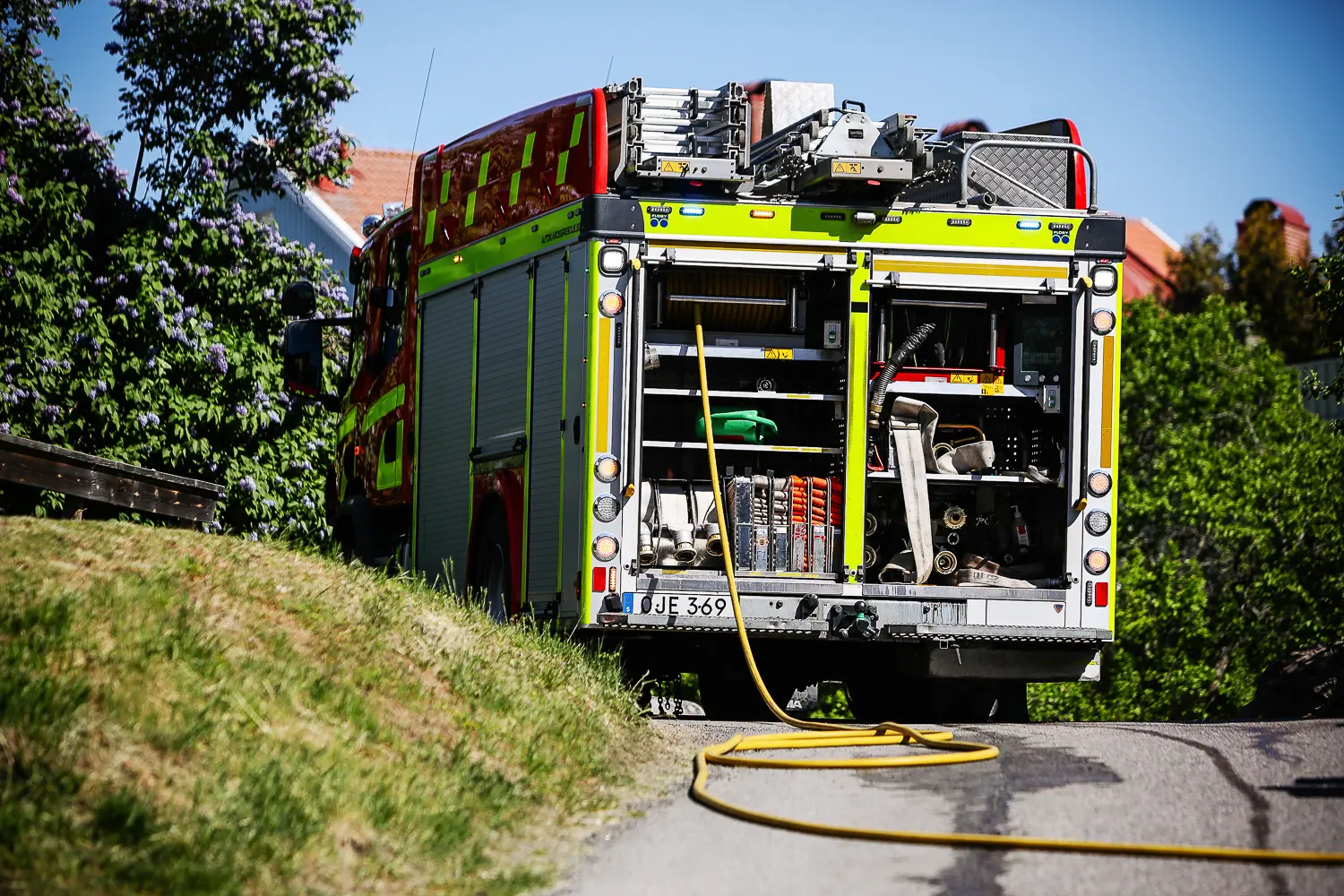 Bilbrand i Huskvarna
