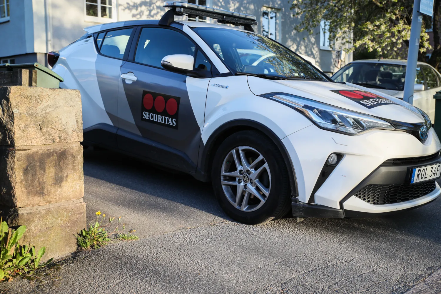 Securitas på plats vid fastigheten