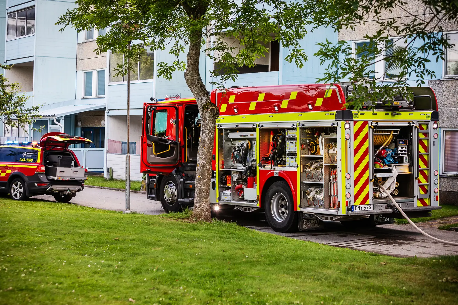 Brand i lägenhet på Råslätt