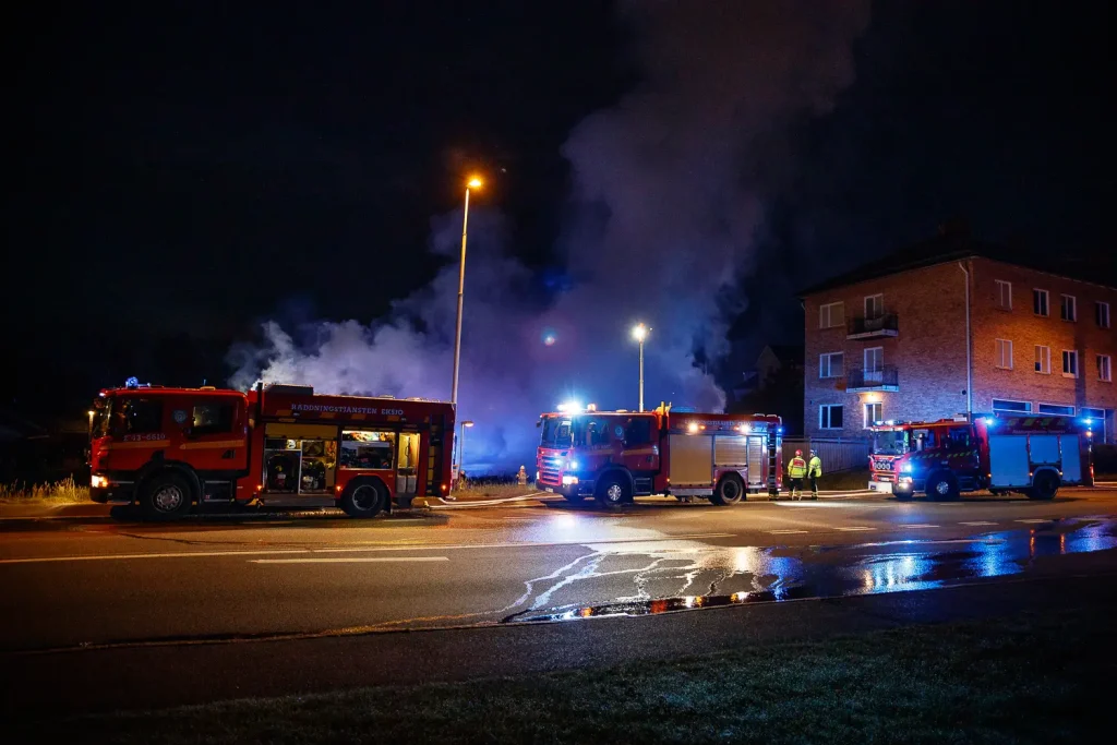 Brand i Mariannelund - lada totalförstörd