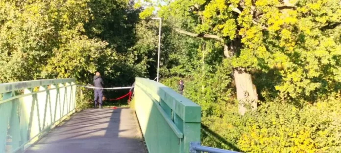 Avspärrning vid gångbro