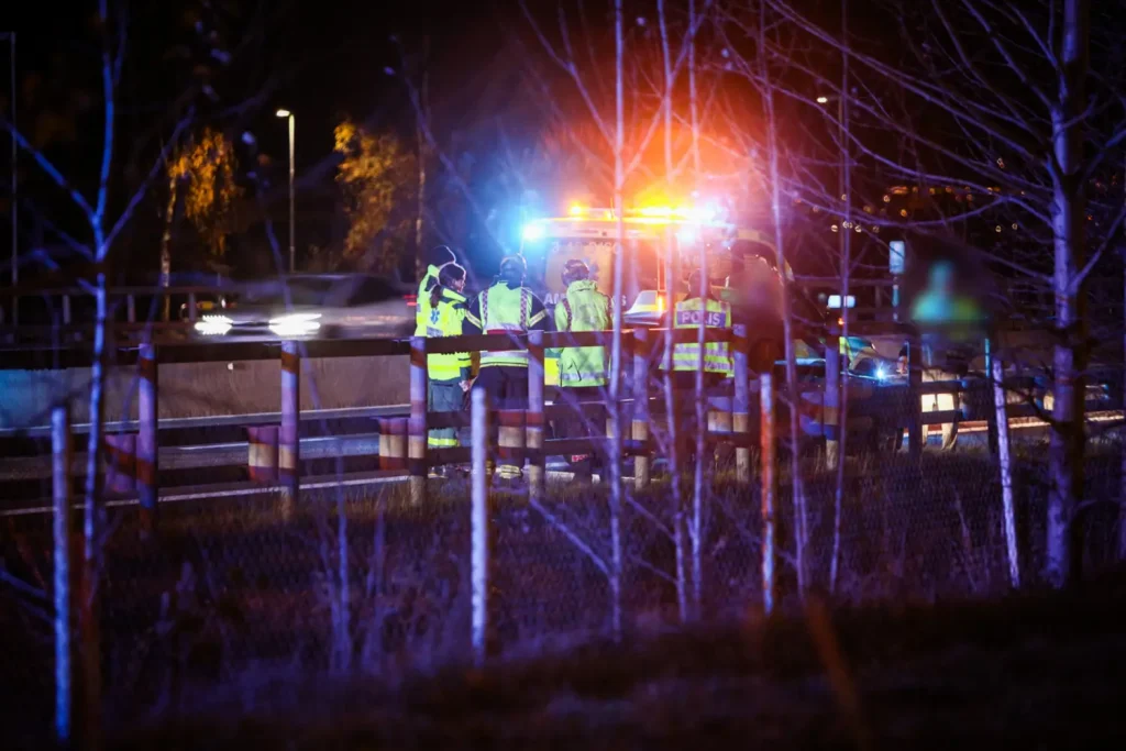 Trafikolycka på E4 i Huskvarna