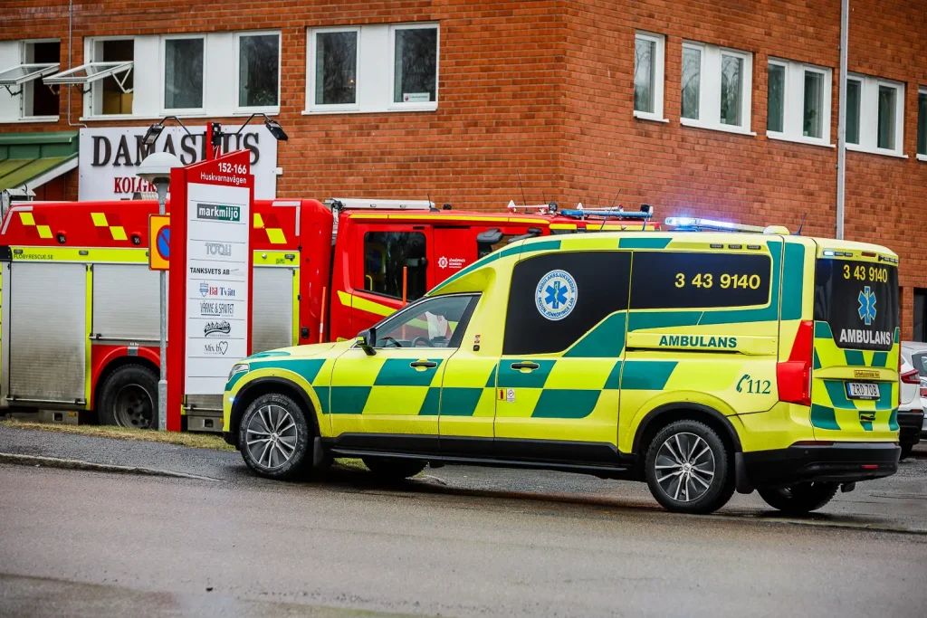 Brand i byggnad på Huskvarnavägen