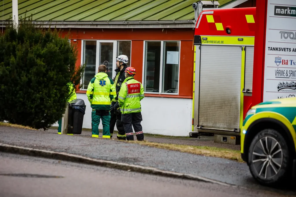 Brand i byggnad på Huskvarnavägen