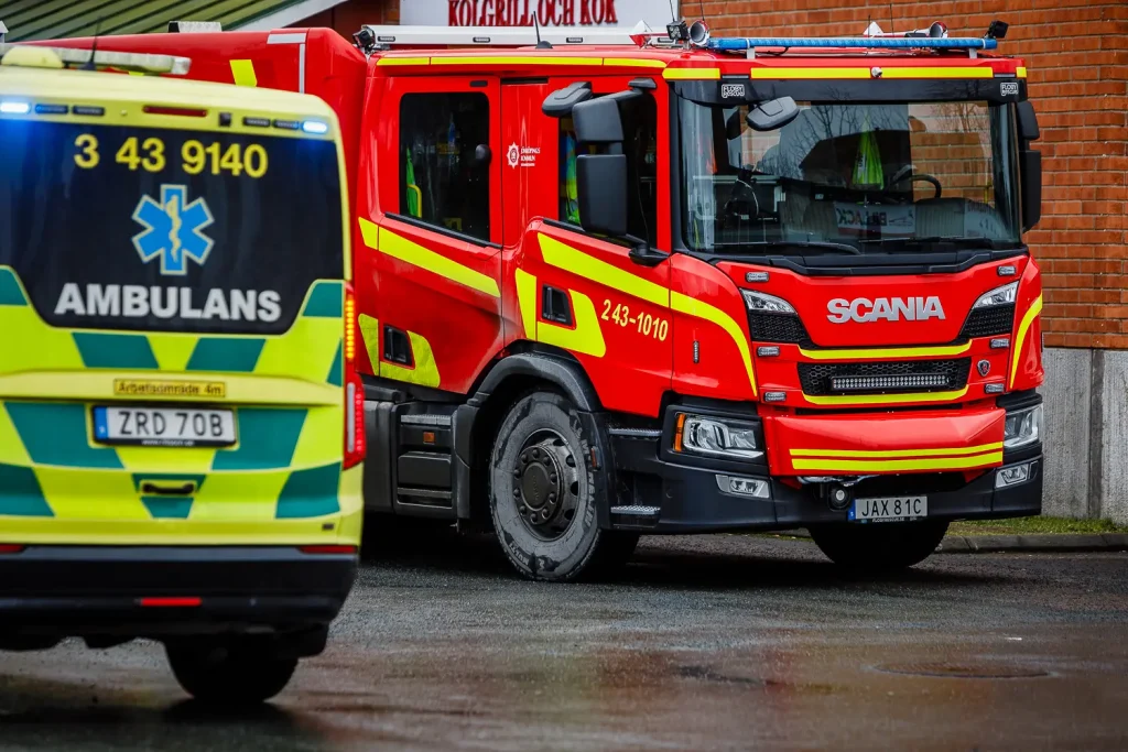 Brand i byggnad på Huskvarnavägen