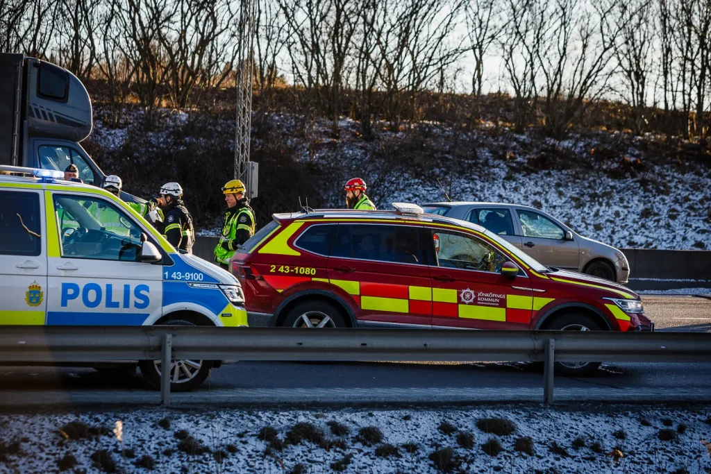 Trafikolycka på E4 i Jönköping orsakade köer