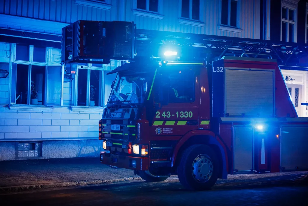 Larm om brand i restaurang