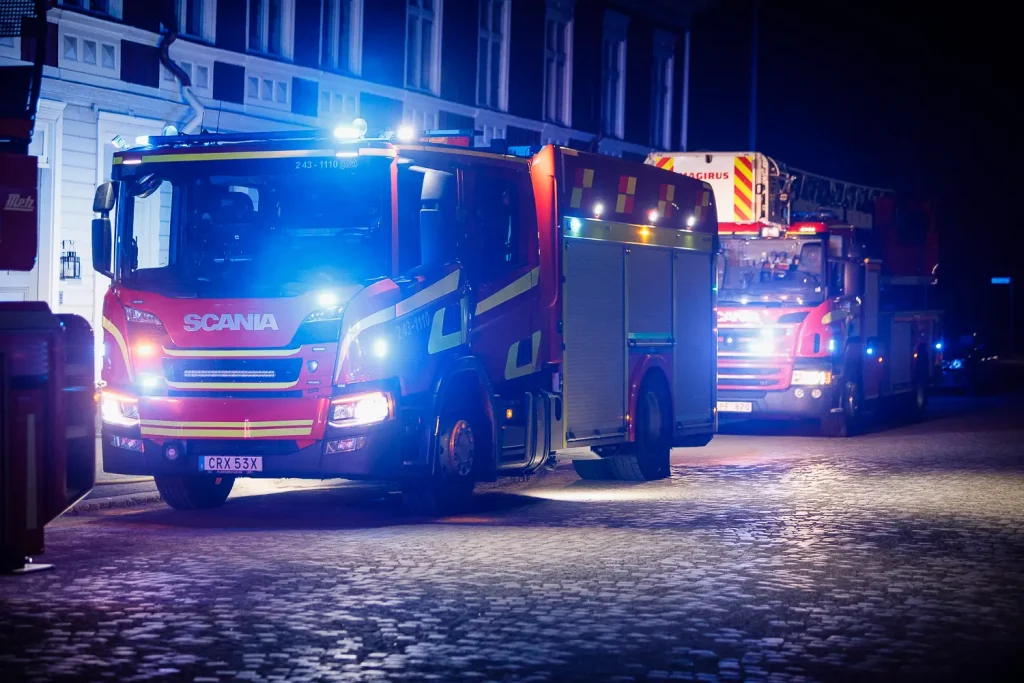 Larm om brand i restaurang