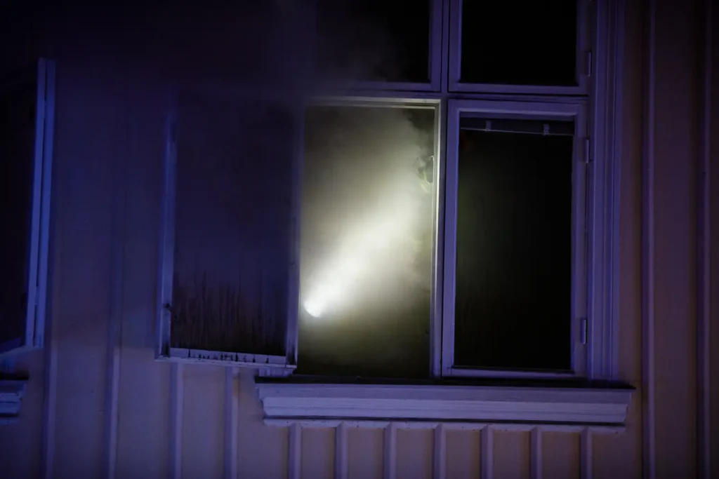 Larm om brand i restaurang