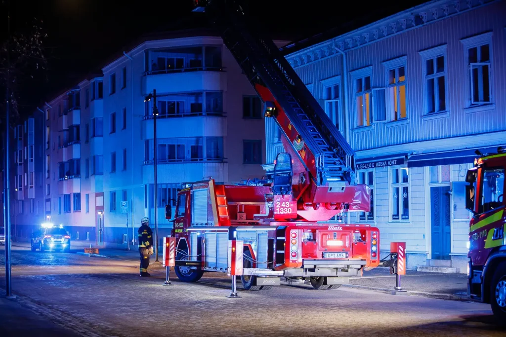 Larm om brand i restaurang