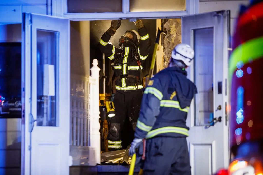 Larm om brand i restaurang