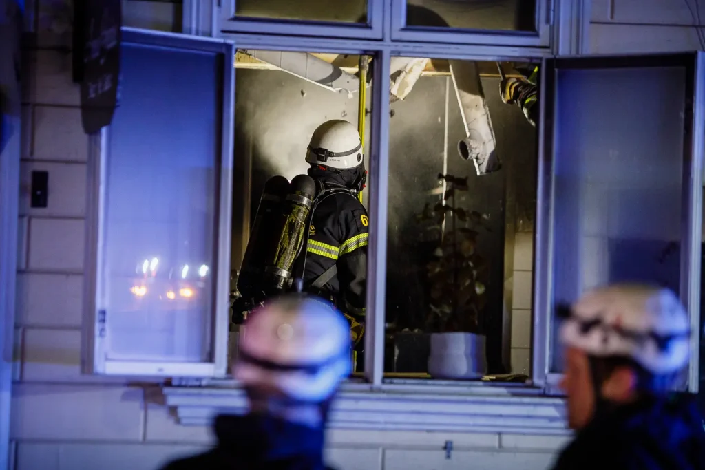 Larm om brand i restaurang