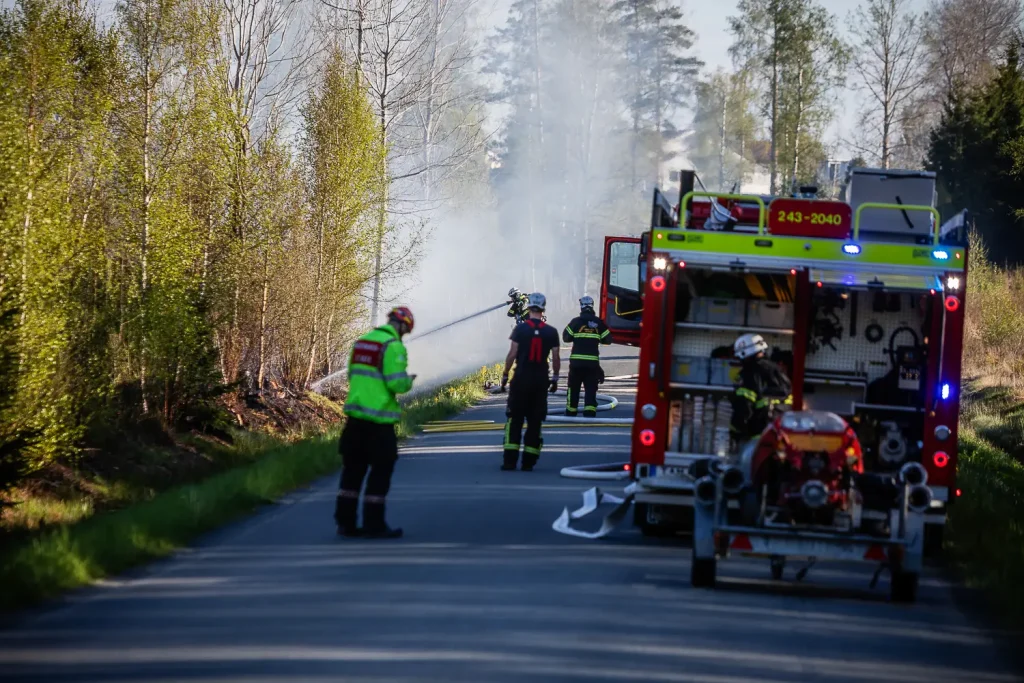 Brand i terrängen vid Lekeryd