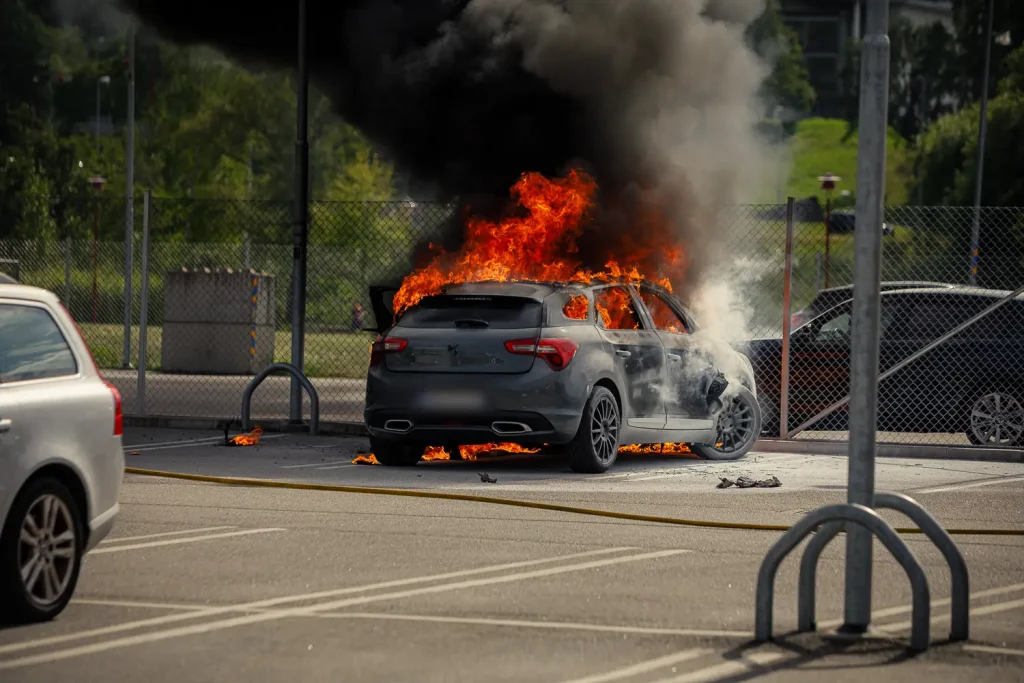Bilbrand på Rumlaborgsgatan