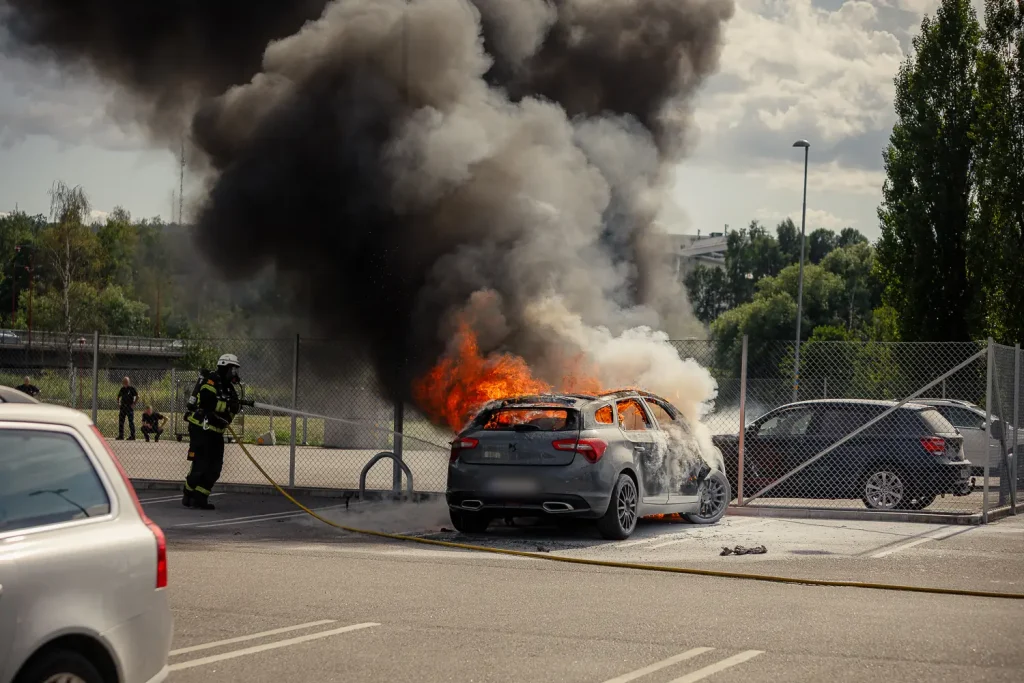 Bilbrand på Rumlaborgsgatan