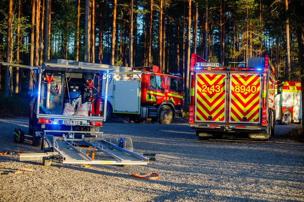 Räddningstjänst, utryckning på terrängbrand