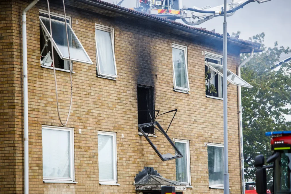Brand i flerfamiljshus i Nässjö
