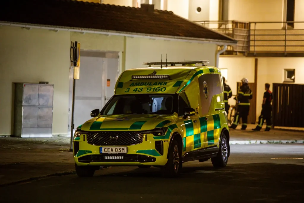 Larm om brand i byggnad