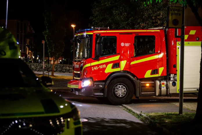 Larm om brand i byggnad