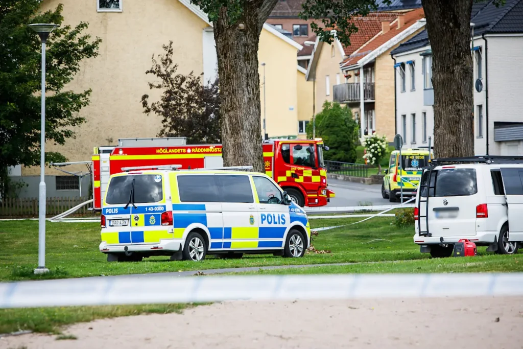 Polis på plats vid brand i Nässjö