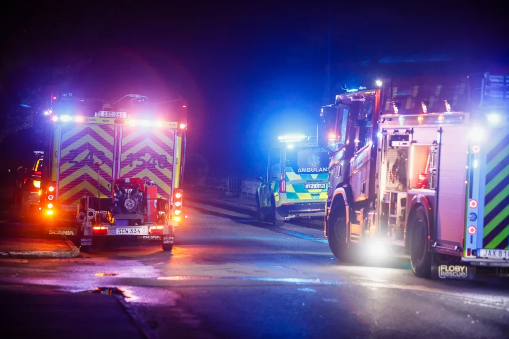 Brand i lägenhet i Taberg