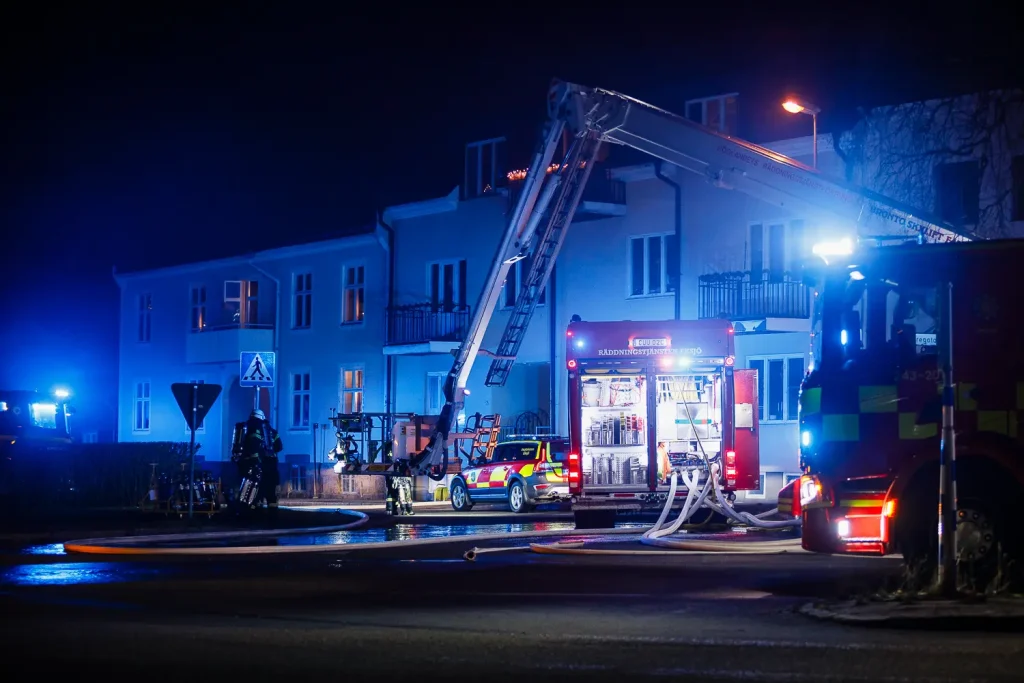 Lägenhetsbrand i centrala Eksjö