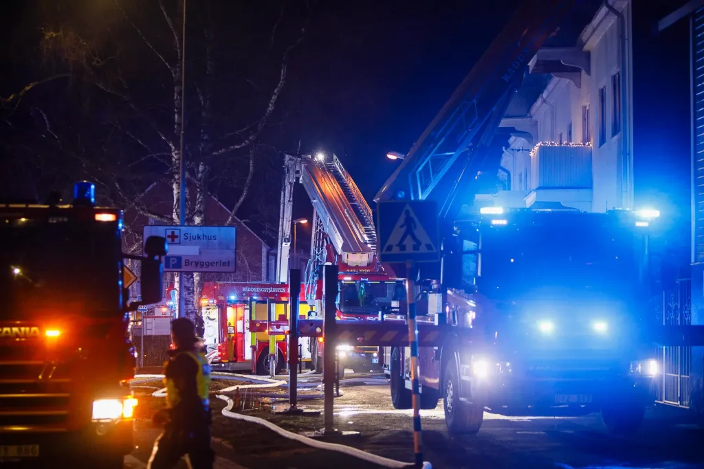 Lägenhetsbrand i centrala Eksjö